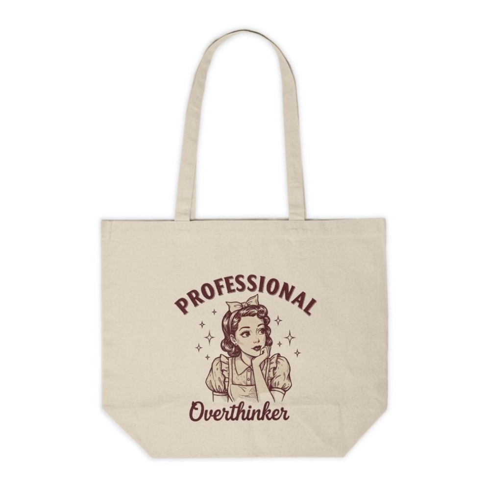 Professional Overthinker Custom Canvas Tote Bag